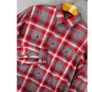NWT‎ Eddie Bauer Mens XL Cabin Flannel Shirt Salsa Long Sleeve Plaid Lumberjack